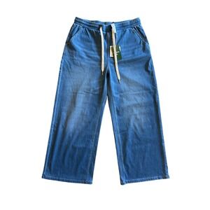 Halara Flex Denim Low Rise Drawstring Stretchy Casual Baggy Sweatpants Jeans L